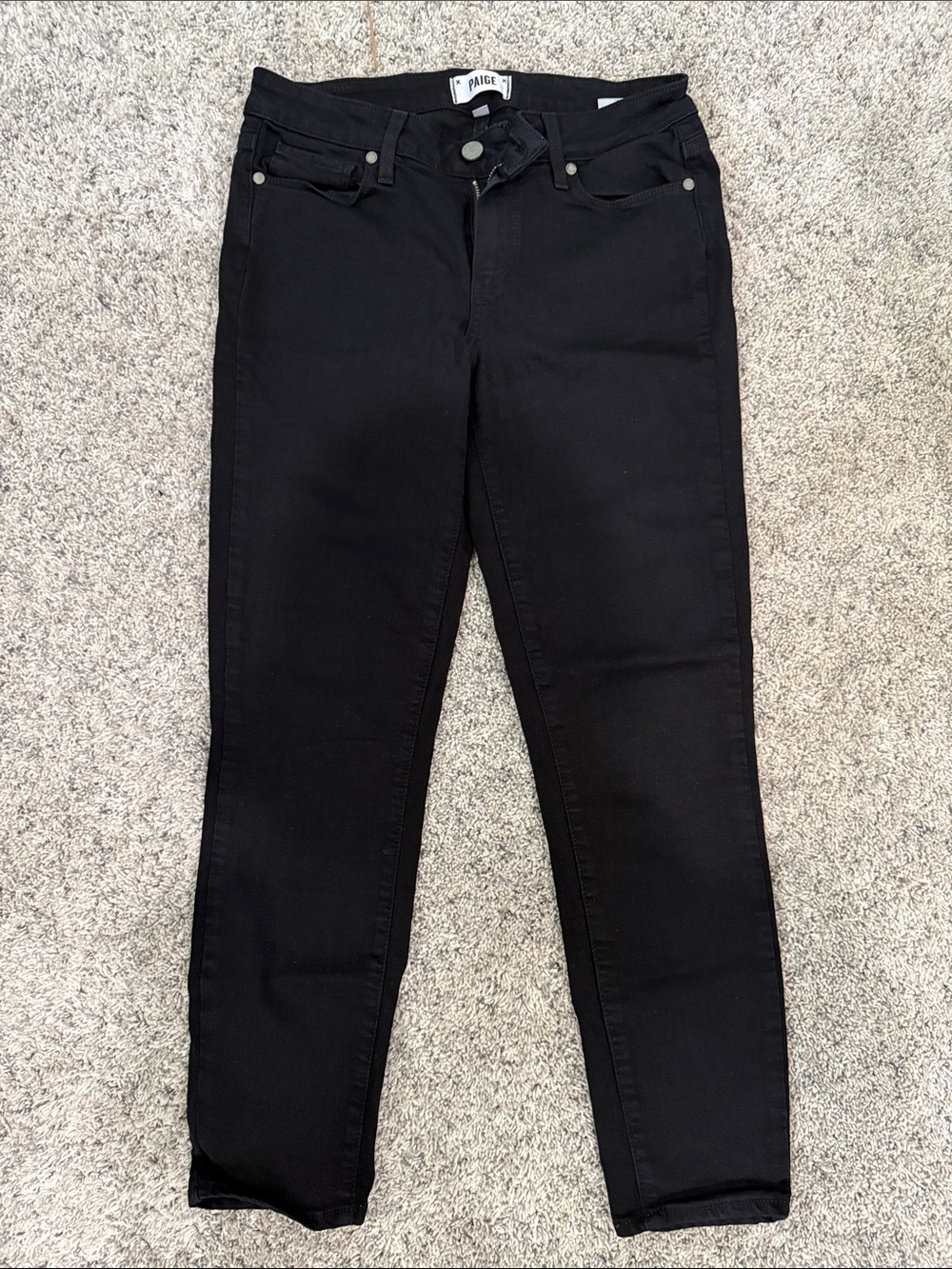 PAIGE Black Skinny High-Rise Jeans